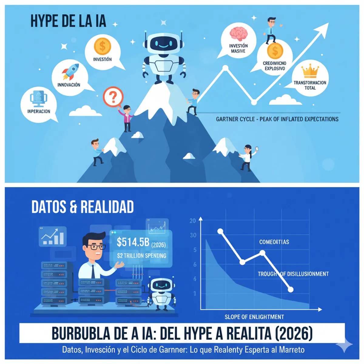 Portada de: ¿Burbuja de la IA? Datos, hype y el ciclo de Gartner en 2026