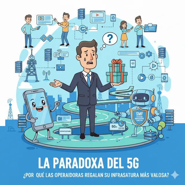 Portada de: La Paradoja del 5G: ¿Por Qué las Operadoras Regalan su Infraestructura Más Valiosa?