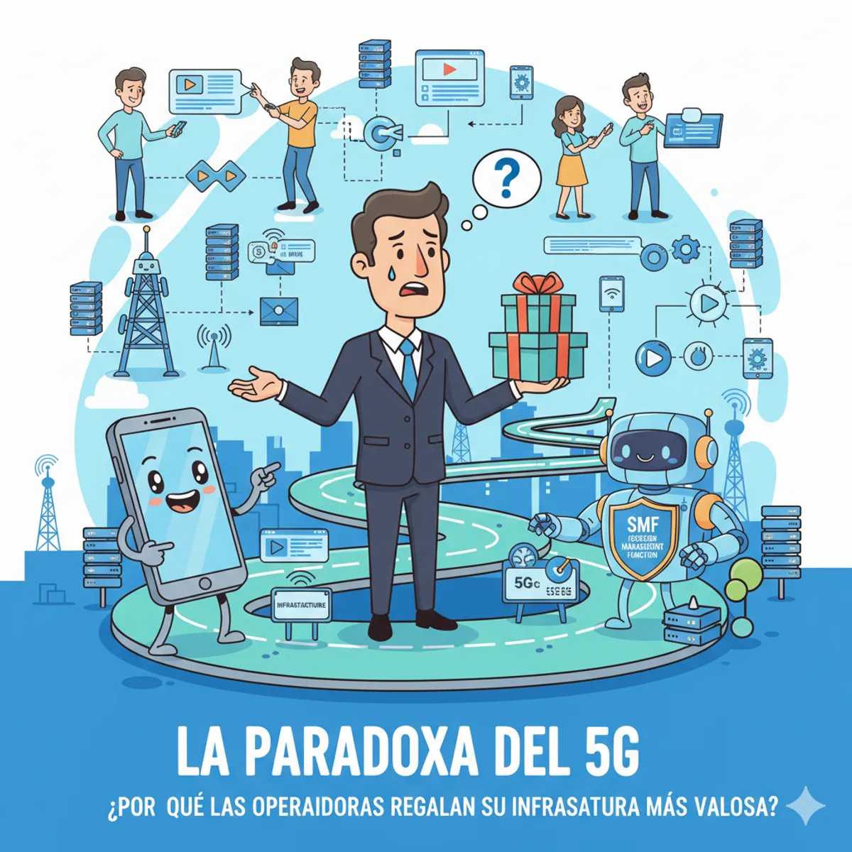 Portada de: La Paradoja del 5G: ¿Por Qué las Operadoras Regalan su Infraestructura Más Valiosa?